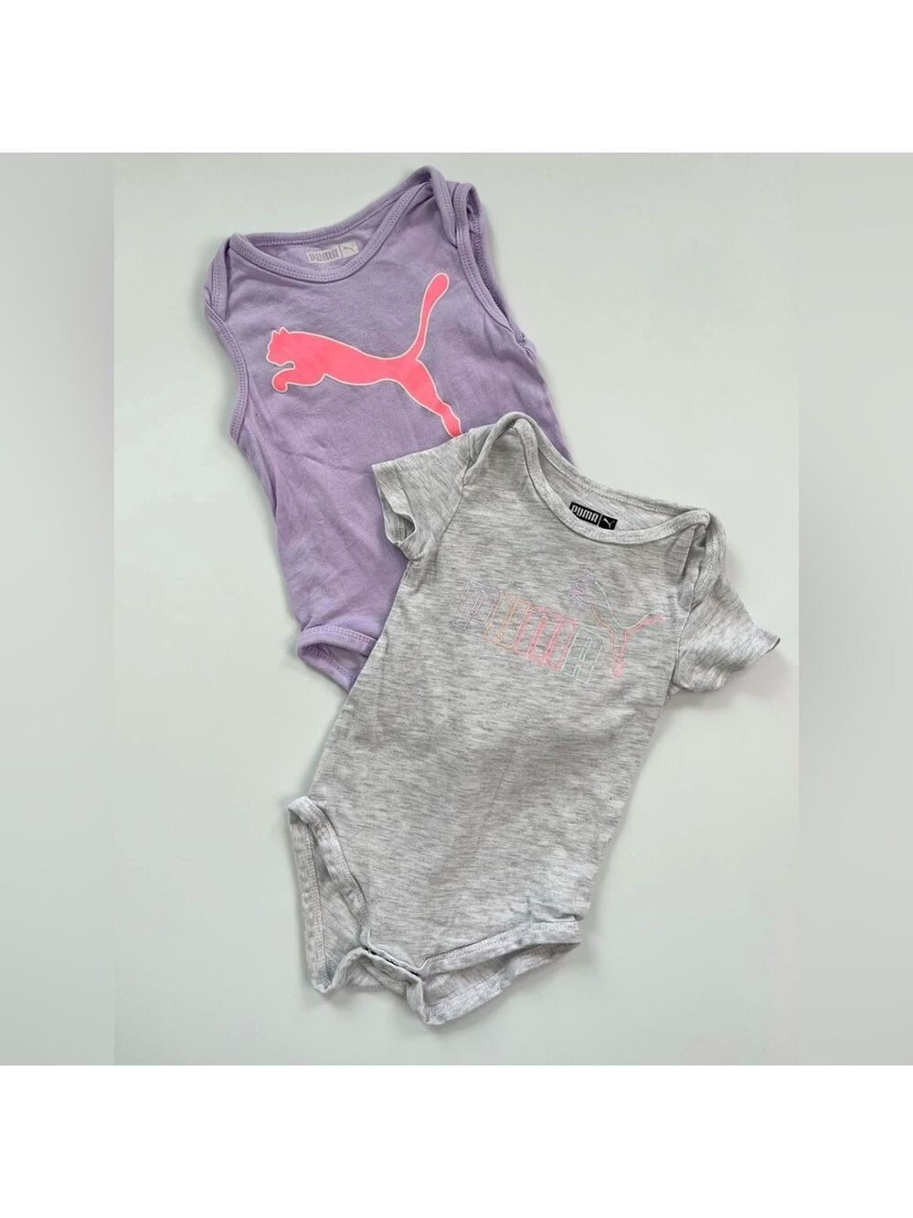 Puma Infant Bodysuit Duo - Purple and Light Gray